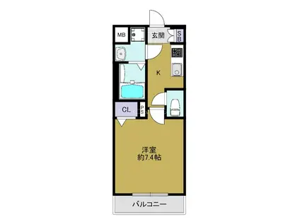 レオンヴァリエ大阪ベイシティ(1K/5階)の間取り写真