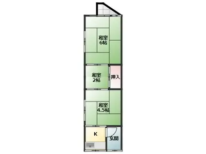 寿荘(3K/2階)の間取り写真