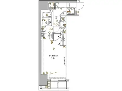 ブレシア銀座イースト(1K/2階)の間取り写真