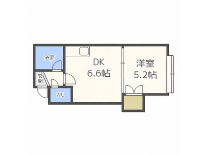 アーバンコート麻生II(ワンルーム/2階)の間取り写真