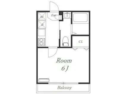 アッパービレッジ根岸(1K/1階)の間取り写真