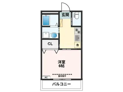 ミッドヴィラージュ(1K/2階)の間取り写真