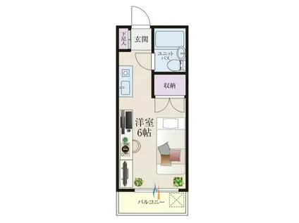 BCASA多摩永山IIRE-BORN(ワンルーム/2階)の間取り写真