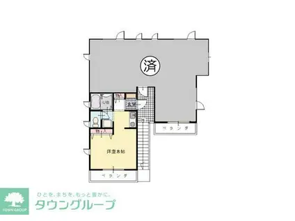 カーサ公園通(1K/2階)の間取り写真