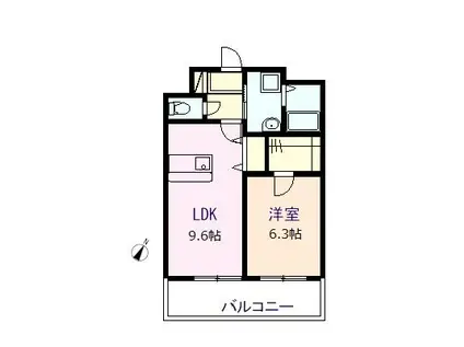 アルリシャー月出(1LDK/5階)の間取り写真