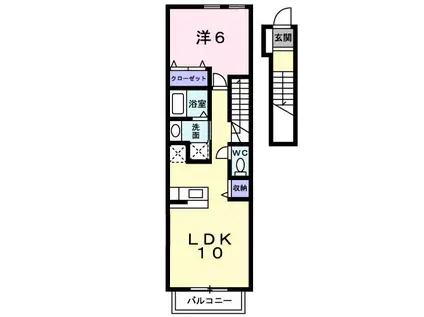 リープ美薗(1LDK/2階)の間取り写真