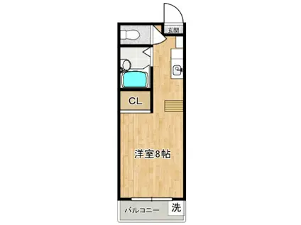 OAK迎町(ワンルーム/4階)の間取り写真