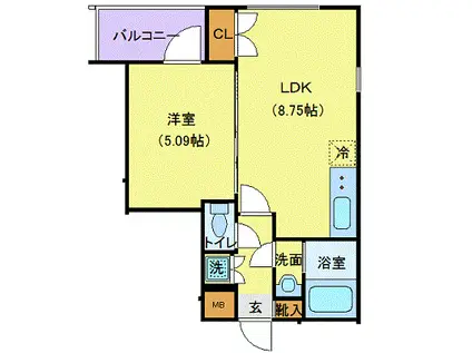 パレ・ホームズ新橋(1LDK/2階)の間取り写真
