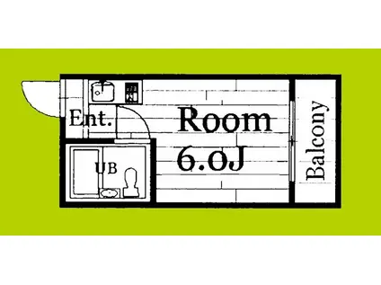 パシフィック今里II(ワンルーム/6階)の間取り写真