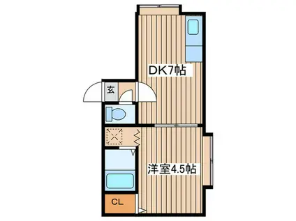 リラベル光星(1DK/2階)の間取り写真