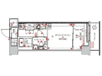 SAKURA AXIS NAKAITABASHI(1DK/2階)の間取り写真