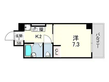 ブルームライフ兵庫(1K/8階)の間取り写真