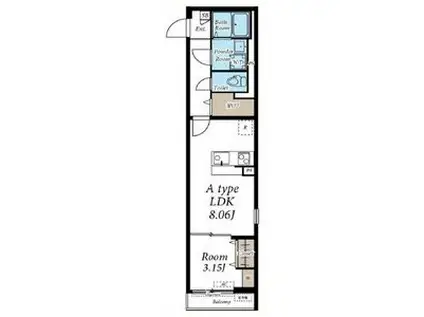 CHEZREVE(1LDK/2階)の間取り写真