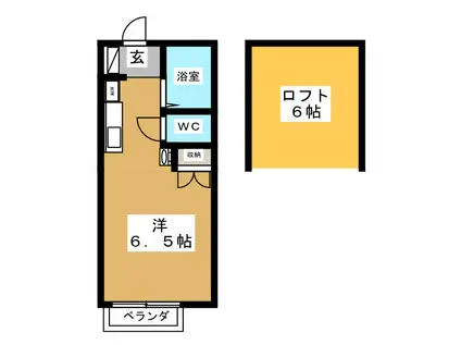 ワイツーハウス(ワンルーム/2階)の間取り写真
