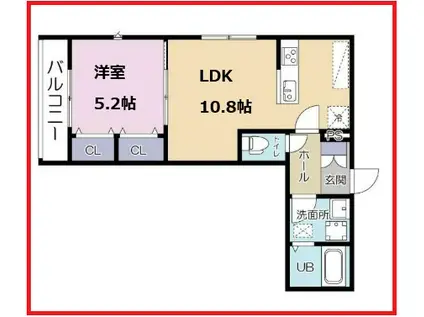 ル・トゥールアオイ(1LDK/1階)の間取り写真