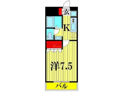 ヴェルデカーサ神明(1K/2階)の間取り写真