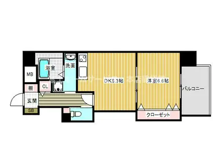 ふぁみゆアビコVIII(1LDK/4階)の間取り写真