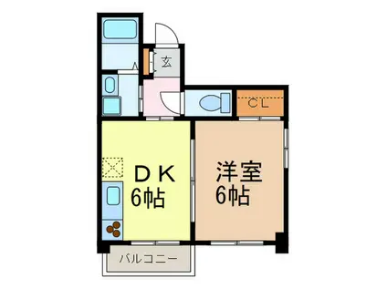 ヴェルデ葵(1DK/5階)の間取り写真