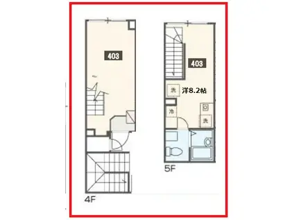 メルディアレジデンス王子(1K/4階)の間取り写真