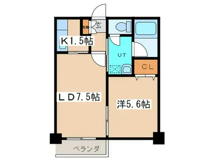 フランセジュール豊平3条(1LDK/3階)の間取り写真