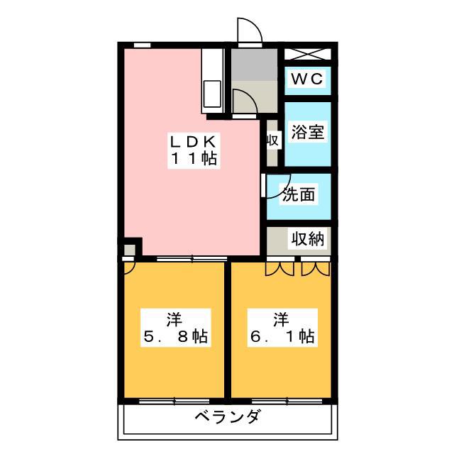 パークフロント大門(2LDK/1階)の間取り写真