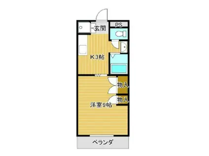 M・ステージ桧(1DK/4階)の間取り写真