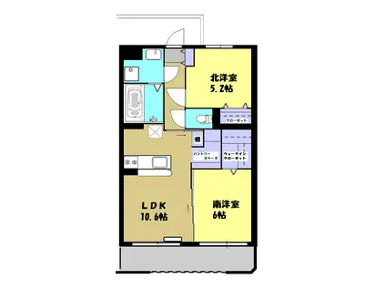 CREA M(2LDK/2階)の間取り写真