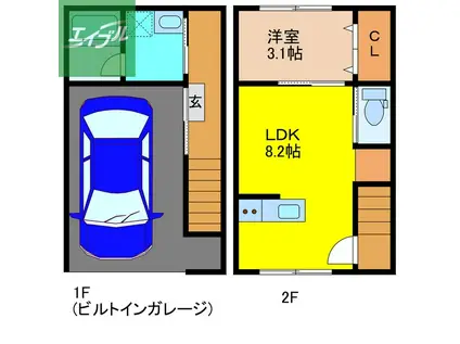 AIZU BASE原町(1LDK/1階)の間取り写真