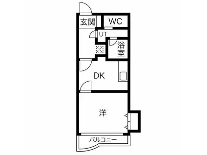 Kスクエアサウス(1DK/3階)の間取り写真