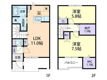 ROYAL B102(2LDK/1階)の間取り写真
