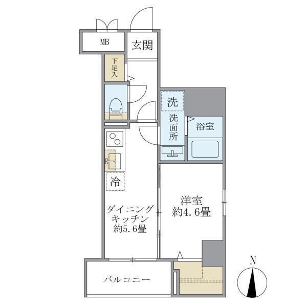 シティフォレスト森下(1DK/1階)の間取り写真