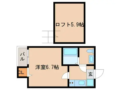 シャンテ東照宮(1K/1階)の間取り写真