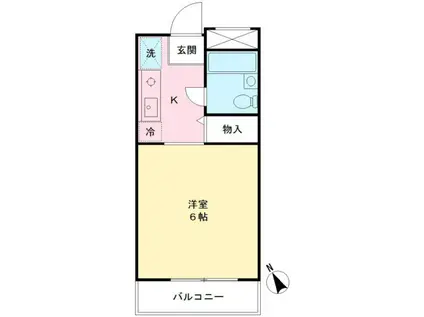 キャステール(1K/4階)の間取り写真