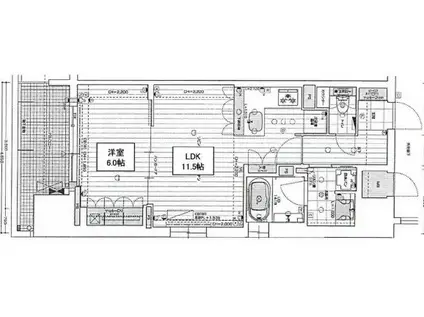 リーガル西長堀II(1LDK/11階)の間取り写真