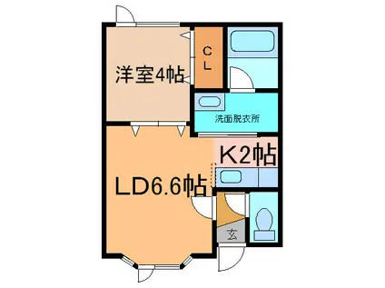 エスポワール205(1LDK/1階)の間取り写真