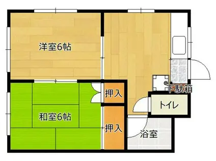 ハイツ美松(2DK/2階)の間取り写真