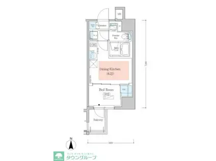 アーバネックス深川木場(1DK/6階)の間取り写真