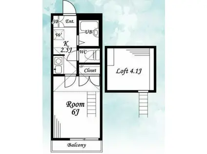 カーサ・フェリーチェ横浜杉田(1K/2階)の間取り写真