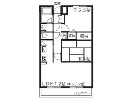 コートエレガンスF(2LDK/1階)の間取り写真
