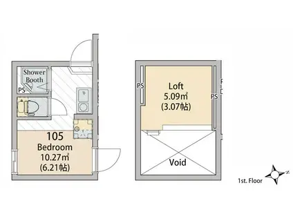 ソフィアフレッシュ(ワンルーム/1階)の間取り写真