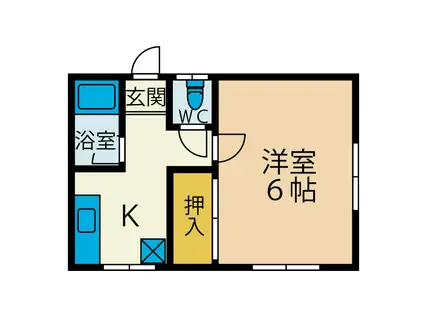 椿ハイツ(1K/1階)の間取り写真