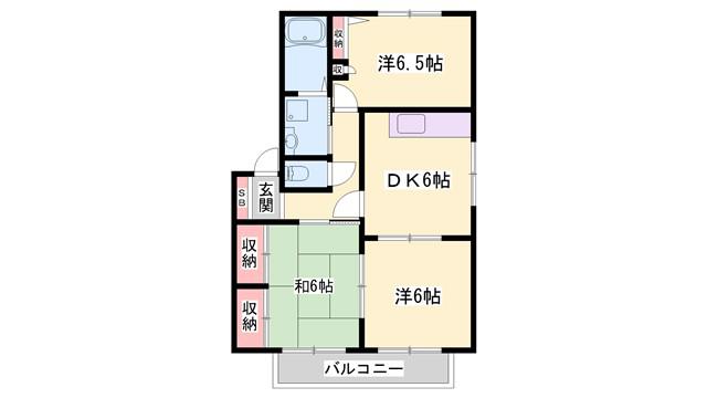 JAハイツ南平池(3DK/2階)の間取り写真