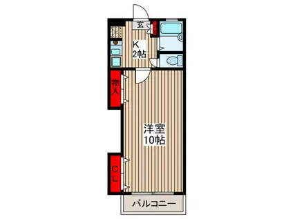 ミラーゼ(1K/1階)の間取り写真