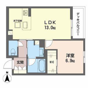 グラン フェリシア(1LDK/1階)の間取り写真