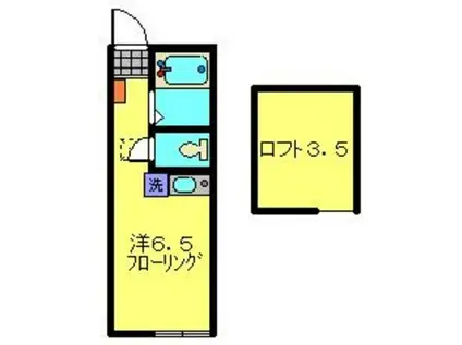 ヒルズ弘明寺(ワンルーム/1階)の間取り写真