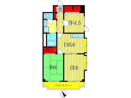 柏央ビル(3DK/5階)の間取り写真