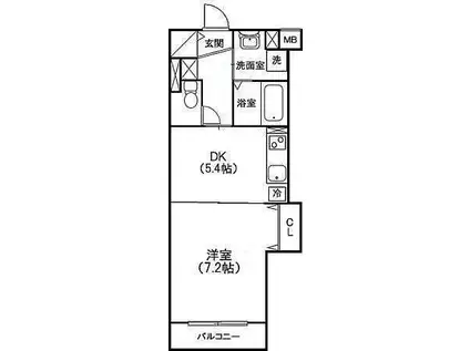 リベルタ・ヴィータ(1DK/3階)の間取り写真