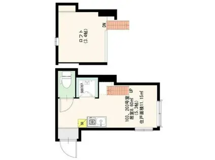 コンズハウス(ワンルーム/1階)の間取り写真