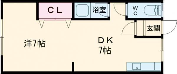 ハイツT&T(1DK/2階)の間取り写真