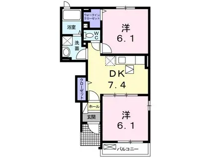 サンシャインT・I(2DK/1階)の間取り写真